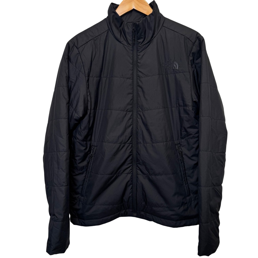 The North Face Mens Puffer Jacket S Black Quilted Full Zip Mock Neck Gorpcore